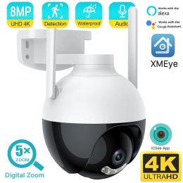 Cameras 4K 8MP WiFi PTZ IP Camera 5x Digital Zoom AI Suivi automatique Couleur Night Vision Wireless CCTV Street Street Surveillance Video