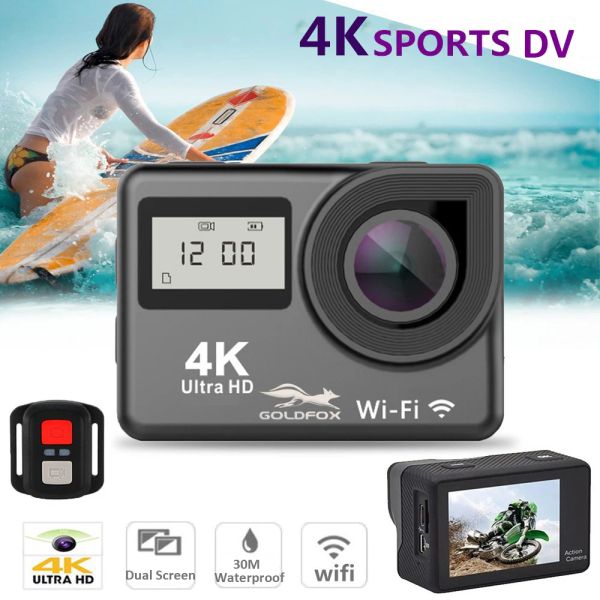 Cameras 4K Dual Screen Sports DV WiFi 170D Remote Contrôle extérieur Sports Sports Pro Cam HD CAME CAME DV CHELMET CAMER