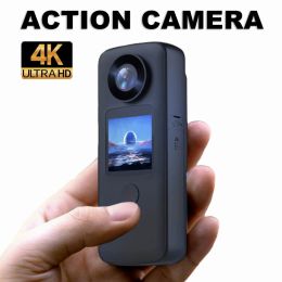 Caméras 4k HD Dual Screen Action Camera Camera Travel Travel Handheld Camera Camera Video Enregistreur Anti Shake Sport DV avec étui étanche