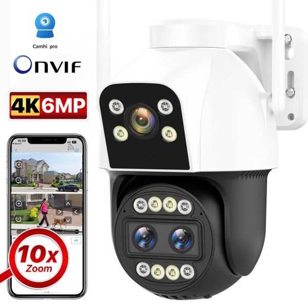 Cámaras 4K HD IP Camera 10x Securidad de zoom PTZ Speed Dome Wifi Cámara inalámbrica Vigilancia al aire libre Vigilancia CCTV Camhipro P2P