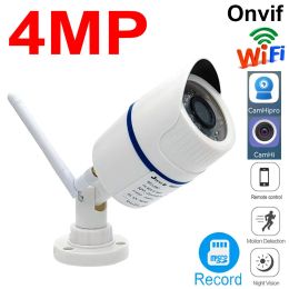 Caméras 4MP Bullet IP Caméras WiFi Home Surveillance Security Wireless Video Outdoor Termroproping HD Camara Onvif Camhipro Camhi