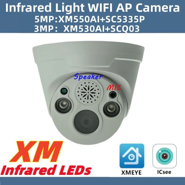 Cameras 5 / 3MP Infrarouge Lumière Intégrée Intégrée Mic en haut-parleur WiFi Wireless AP Plafond DOME CAMER