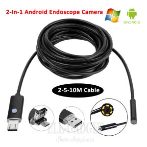 Cameras 5,5 mm 2510m AMPLAPIER Android Endoscope Camera 2in1 connecteur OTG USB Borescope Caméra pour l'inspection de tube Réparation de voitures