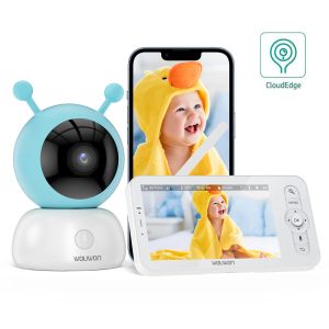 Cameras 5 pouces Wireles Baby Monitor Babyphone Security Video Camera Bebe Nanny Vox HD Vision nocturne PTZ Bercelles Température Humidité