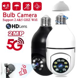 Caméras 5G WiFi E27 Bulbe de surveillance Camera Night Vision Vision Wireless Home Camera 2MP CCTV VIDEO Sécurité Protection Caméra WiFi IP Monitor