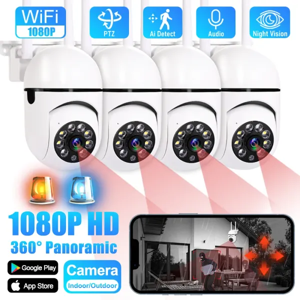 Caméras 5G WiFi IP Camera HD 1080p IR Color Vision Night Security Protection Outdoor Wireless Surveillance CAM AI Suivi humain