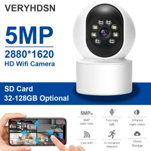 Camera's 5mp 4pcs WiFi Video Surveillance Camera Security Home IP Wireless Webcam Baby Monitor Smart Automatic Tracking Night Indoor 355 °