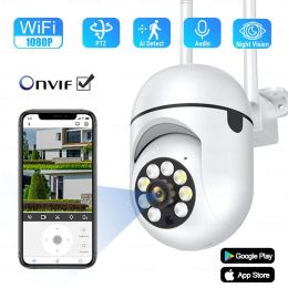 Cameras 5MP FHD PTZ WiFi Camera 5G CCTV IP Surveillance Camera 4x Digital Zoom Suivi Auto Vision nocturne Vision Full Couleur extérieure Affiche