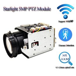 Camera's 5MP H.265 Starlight Human Detection 30X optische zoomlens WiFi IP PTZ Camera Module Board CCTV Security Camara RTSP Audio