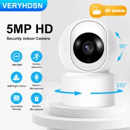 Caméras 5MP HD IP Camera Smart Auto Tracking Indoor Baby Monitor WiFi Surveillance Camera Security Home Vision Night Vision Twoway Audio