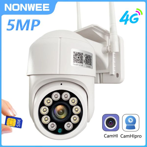 Cámaras 5MP PTZ WIFI WIFI Video Video Vigilancia Cámara 1080p 4G Sim Tarjeta Speed Dome Outdoor HD CCTV Cámara Ir Night Vision 20M Camhipro