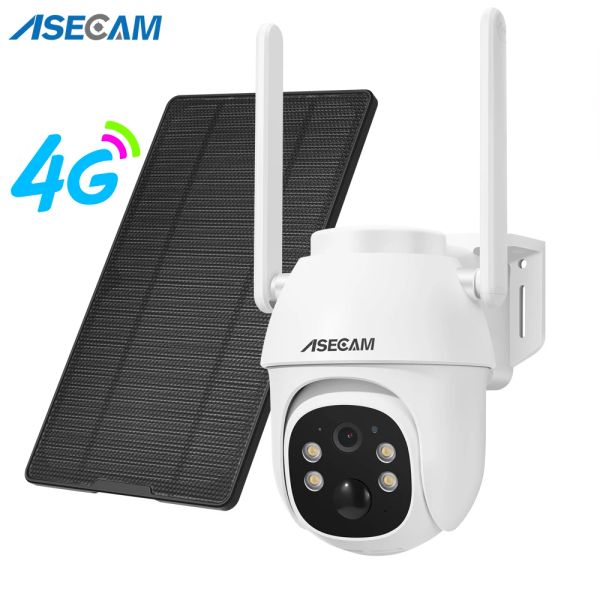 Cámaras 5MP Cámara solar 4G Tarjeta SIM PTZ Video inalámbrica Video Vigilancia Al aire libre PIR Detección humana Audio Wifi Batería CCTV Security Camera