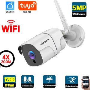 Cámaras 5MP Audio dos vías Tuya Smart Wifi Security Security Security Street Wireless CCTV Camera de vigilancia Human Detección IP Bullet Cam