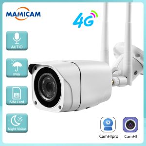 Caméras Caméra de la surveillance vidéo 5MP avec carte SIM 4G 3G WiFi Security Protection Outdoor Videcam CCTV Vision nocturne IP66 Camhi
