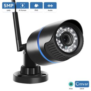 Cameras 5MP WiFi Camera HD 1080p Bullet imperméable IP Outdoor Camera Nightvision Audio Record Email Alert RTSP XMEYE Cloud ICSEE