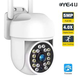 Cameras 5MP WiFi IP Caméras Outdoor 1080p Surveillance PTZ CAM Sécurité Protection CCTV Suivi Auto Tracking Night Vision Two Way Yoosee