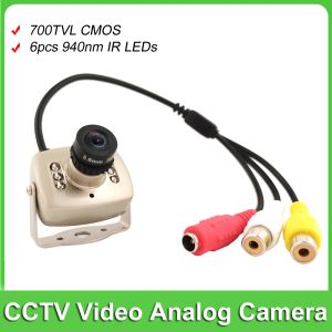 Cameras 700TVL CMOS CAMERIE ANALOGE DE CAMÉE ANALOGE HOME CAMERIE VIDÉO CCTV AUDOOR INDOOR AVEC 6PCS 940NM IR LED Day Night Small Av Camera