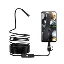 Caméras 7 mm Lens Endoscope Android Caméra réglable 6 LEDS IP67 Imperpose 1m 2m 5m Micro Inspection Video Camera TUBE SNAPE