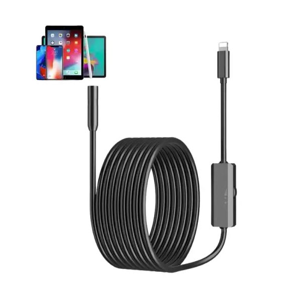 Cámaras Cámara de endoscopio de lente dual 8.0 mm 1080p Soft/duro Cable duro Inspección de agua Alcantarillador Mini cámaras para iOS para iOS