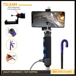 Caméras 8,5 mm à 180 degrés Caméra de direction Caméra sans fil Endoscope industriel rotatif 8 LED avec étui à outils