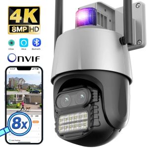 CAMERA 8MP 4K IP CAME CAMERIE WIFI Sécurité PTZ Caméra 2.8 + 12 mm Duallens Outdoor Couleur Vision nocturne Surveillance CCTV CAME 8X Zoom numérique