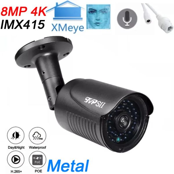 Cameras 8MP 4K Sony IMX415 Xmeye Gray Metal 36pcs LED infrarouge