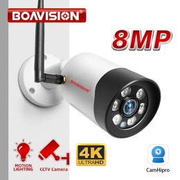 Cameras 8MP 5MP WiFi IP Camera 1080p Sécurité Caméra sans fil en plein air Vision nocturne 2WAY 2WAY Audio Bullet Floodlight