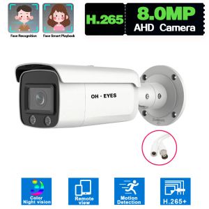 Cámaras 8MP Bullet CCTV Camera analógica 4K OUSide AI Camera de seguridad de la cara BNC Visión nocturna de color XMEYE Monitoreo AHD Cam H.265