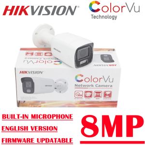 Cámaras 8MP POE DS2CD2087G2LU HIKVISION CCTV IP Camera Vivilancia Colorvu Color Full Color Network Builtin Microphone