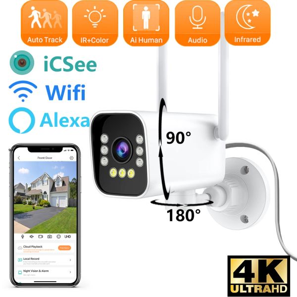 Cámaras 8MP PTZ Wifi Cámara ONVIF Cámara IP inalámbrica Seguimiento automático H.265 Autando al aire libre 2MP CCTV Video Vigilancia Cámara ICSEE