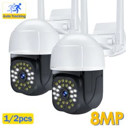 Camera's 8MP beveiligingscamera PTZ Outdoor 1/2 PCS 1080P WiFi Cam AI Tracking 5MP CCTV Wireless Surveillance Webcam H.265 Waterdichte ICSEE