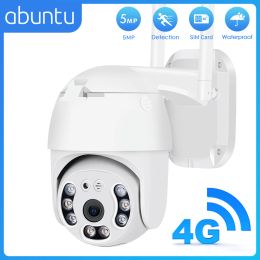 Caméras Abuntu 4G Camera SIM Carte SIM OUTDOOR WiFi H.265 Sécurité de caméra sans fil Tracking Auto 1080p CCTV CAME SURVEILLANCE avec carte SD