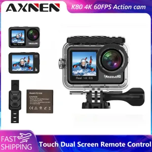 Caméras Action Caméra 4k 60fps 2.0 Appuyez sur le double écran WiFi étanche EIS Remote Contrôle 4x Zoom mini enregistrement vidéo Osmo Style Sports Cam