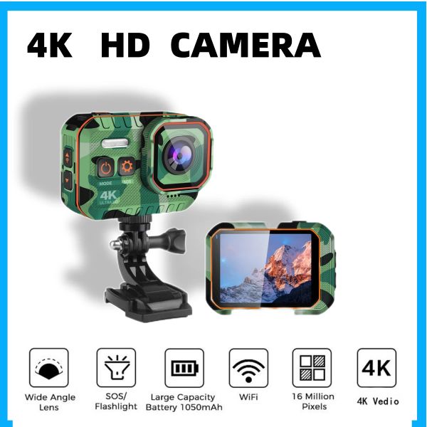 Caméras Action Caméra 4K HD avec écran de télécommande Arafier étanche Sport Camera Drive Recorder 4K Sports Camera Hero Hero 8 Insta