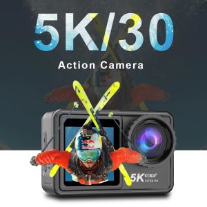 Camera's Action Camera 5K 4K 60fps Dual Screen EIS Video Shooting Go Mini waterdichte onderwater Sports Cam Pro Motorfietshelm