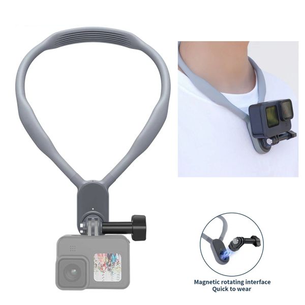 Caméras Accessoires de caméra d'action Support de cou magnétique à dégagement rapide pour GoPro 10 9 8 Insta360 One RS DJI Action 2 téléphones Xiaomi yi