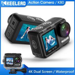 Cameras Action Camera K80 4K Double écran WiFi 5m Bodie étanche 60FPS 20MP 2.0 Touch LCD EIS Remote commande de style Osmo Sports Cam