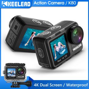 Camera's Action Camera K80 4K Dual Screen WiFi 5m Body Waterdicht 60fps 20mp 2.0 Touch LCD EIS Remote Control Osmo Style Sports Cam