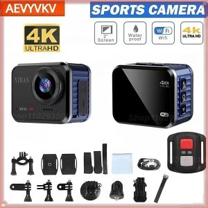 Camera's aevyvkv wifi Mini V8 Actie Camera HD 4K 60fps met afstandsbedieningsscherm IP86 Waterdichte DV Sport Camcorder Drive Recorder