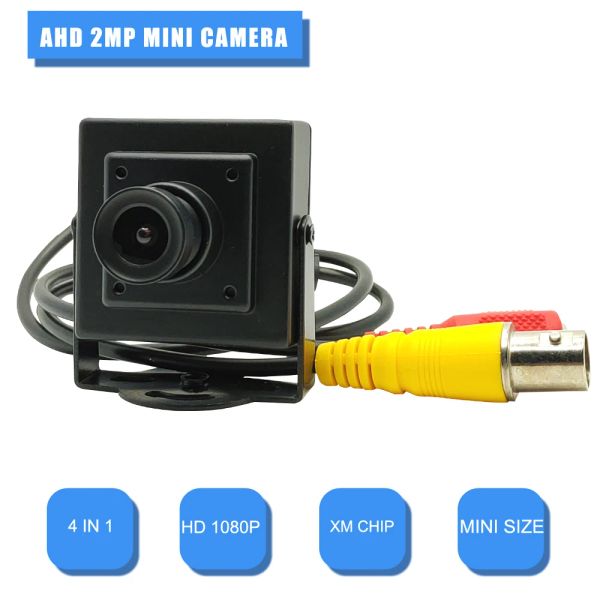 Cámaras AHD 1080p Mini Cámara 4 en 1 Caja de metal Inicio Interior Pequeño CCTV Vigilancia Cámara de seguridad de video para HD 2.0MP AHD DVR Sysetem