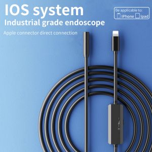 Cámaras AN112 Cámara de endoscopio para iPhone iPad Solo IP68 Inspección impermeable Cámara de tubería industrial 1.3MP Resolución 8 Luces de Luces