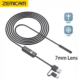 Cameras Android Endoscope Camera 3in1 Endoscopio TPYEC micro USB 7mm 6 LEDS INSPECTION INSPECTION DE CAR TEMPOR