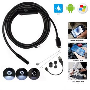 Camera's Android Endoscoop Camera 5,5 mm lens 2/5/10m kabel HD Industriële endoscoop Mini Camera Waterdicht 6 LED -licht