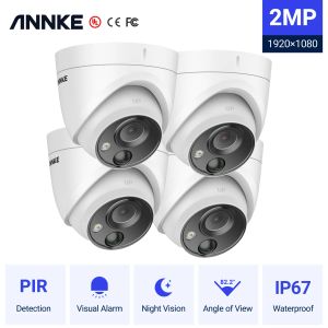 Camera's Annke 4x Ultra HD 5MP TVI CCTV Camera Outdoor Weerbestendig Witbeveiliging Surveillance System Exir Night Vision E -mail Alert Kit