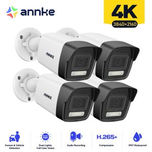Cameras Annke 4x Ultra HD 8MP Poe Camera 4K OUTDOOOR INDOOR SEATHROPE SEACKET Network Bullet Exir Night Vision Vision Email Alerte Kit de caméra