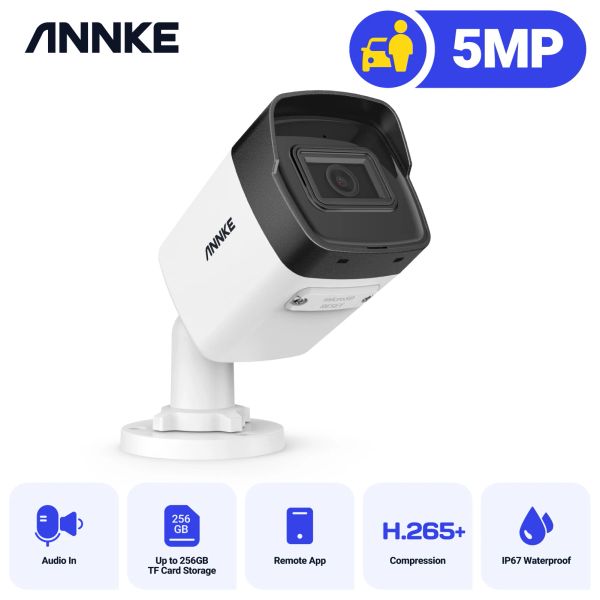 Cameras Annke C500 Ultra FHD 5MP Poe IP Camera IP67 Outdoor Indoor Imperproping Security Bullet Vision Night Vision Alert Auido AUID