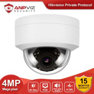 Camera's ANPViz 4MP POE IP Dome Camera Beveiliging Outdoor Nacht Visie Weerbestendig Cam 2.8mm Vaste lens Hikvsion Compatibel