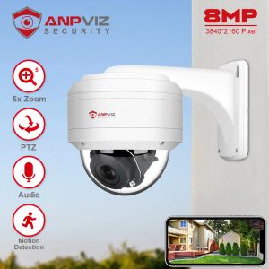 Camera's ANPViz Smart 4K 8MP POE IP PTZ Camera Outdoor Security 5x Zoom Audio Camera IR 30M Danale Beveiligingsbescherming Human Detectie