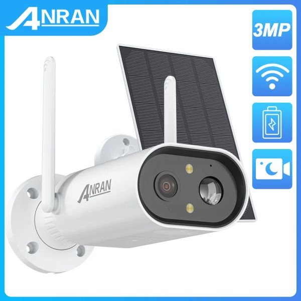 Cámaras Anran 3MP Solar Cámara Security Security Vigilancia Vigilancia Recargable Panel solar Wifi Detección de humanoides inalámbrico al aire libre