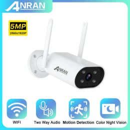 Cameras Anran 5MP WiFi Camera Protection de sécurité extérieure 3/5 mégapixels Appareil photo IP66 Vision nocturne imperméable Twoway Audio